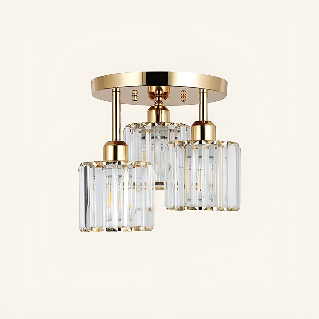 Krystal Halvindbygget Loftlampe I Moderne Design