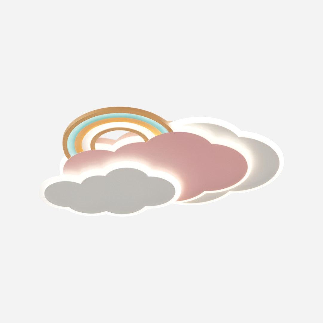 LED loftlampe til børneværelse – sky- og regnbuedesign